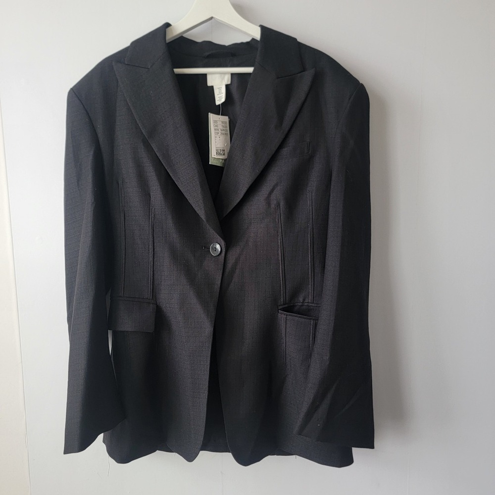 H & M women's Tapered-waist Blazer size M Single-breasted one button pockets